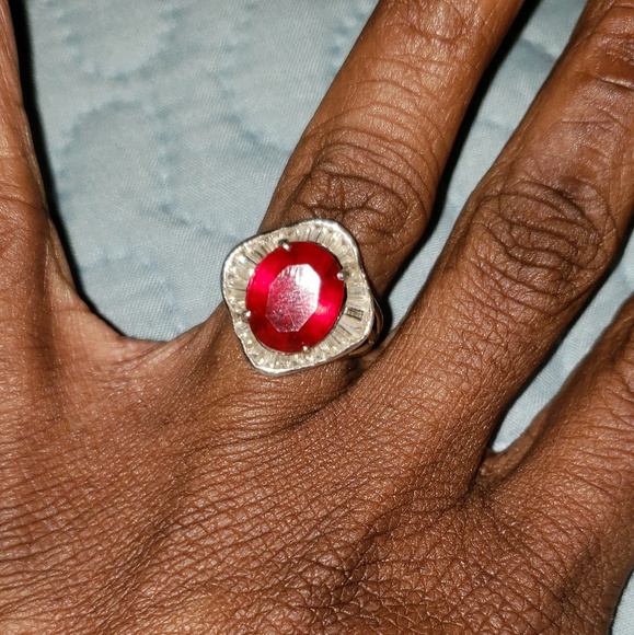 Sterling Silver Ruby Ring - Picture 2 of 4